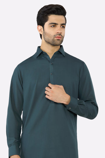 Dark Green Wash & Wear Shalwar Kameez