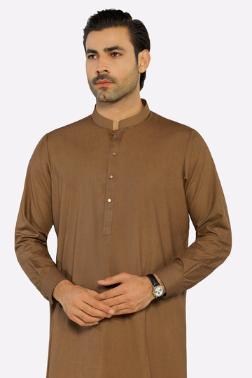 Brown Wash & Wear Shalwar Kameez