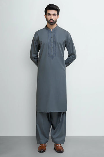 Grey Wash & Wear Shalwar Kameez