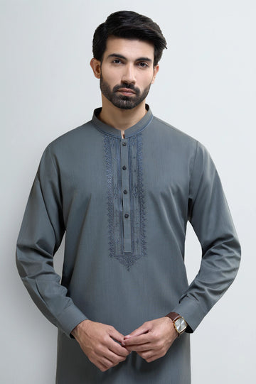 Grey Wash & Wear Shalwar Kameez