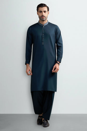 Dark Green Wash & Wear Shalwar Kameez