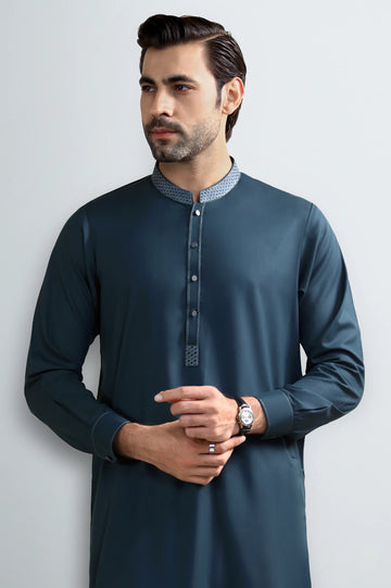 Dark Green Wash & Wear Shalwar Kameez