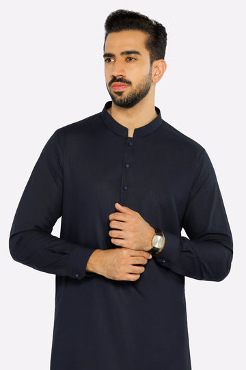 Navy Blue Wash & Wear Shalwar Kameez
