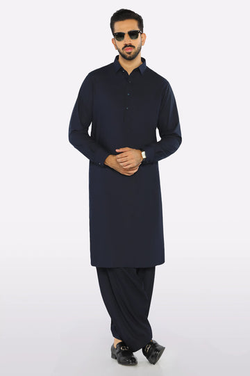 Navy Blue Wash & Wear Shalwar Kameez