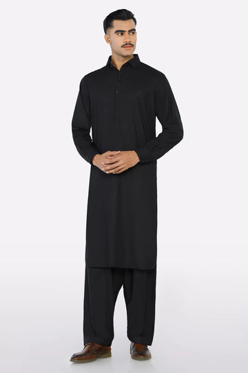 Black Wash & Wear Shalwar Kameez