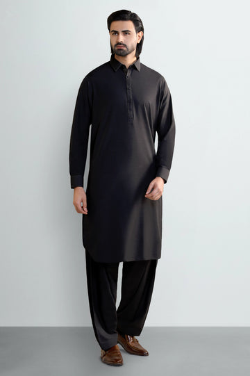 Black Wash & Wear Shalwar Kameez