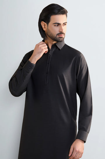 Black Wash & Wear Shalwar Kameez