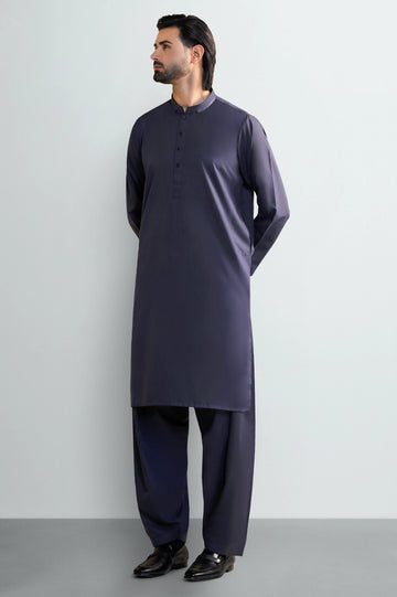 Navy Blue Wash & Wear Shalwar Kameez