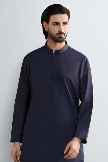 Navy Blue Wash & Wear Shalwar Kameez