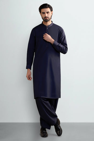 Navy Blue Wash & Wear Shalwar Kameez