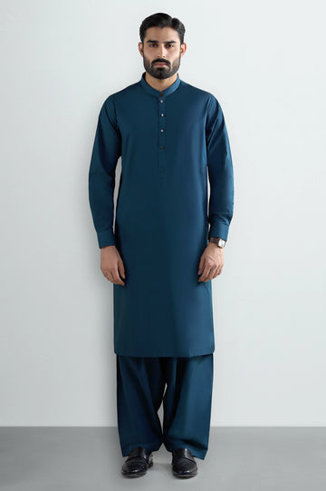 Blue Cotton Shalwar Kameez