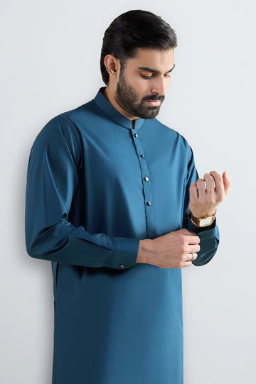 Blue Cotton Shalwar Kameez