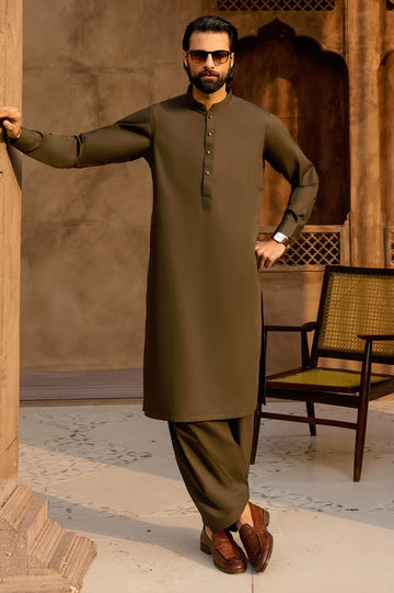 Dark Green Wash & Wear Shalwar Kameez