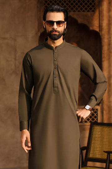 Dark Green Cotton Shalwar Kameez