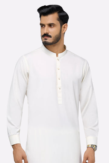 Cream Wash & Wear Shalwar Kameez