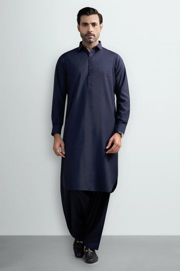 Dark Blue Wash & Wear Shalwar Kameez