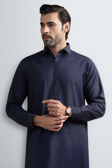 Dark Blue Wash & Wear Shalwar Kameez