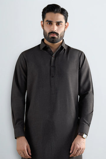 Dark Brown Wash & Wear Shalwar Kameez