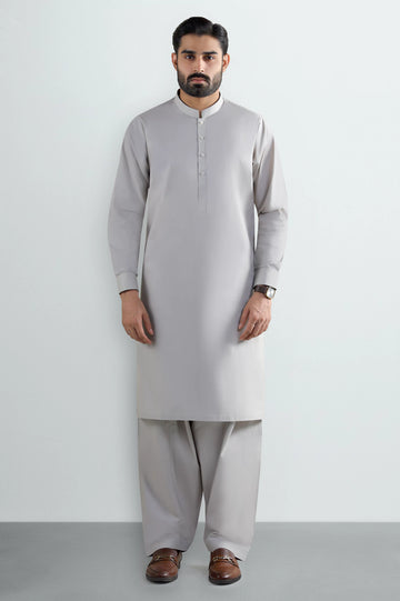 Beige Cotton Shalwar Kameez