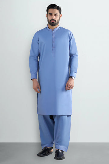 Blue Cotton Shalwar Kameez