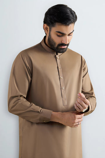 Brown Cotton Shalwar Kameez
