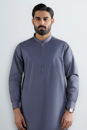 Dark Grey Cotton Shalwar Kameez