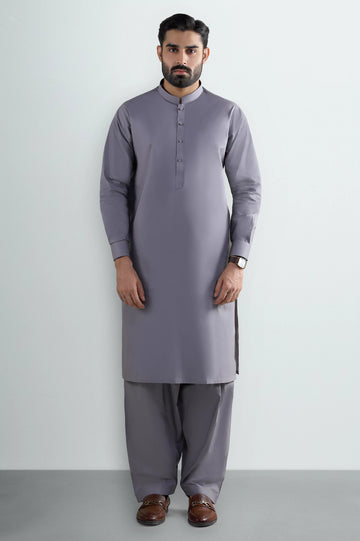 Grey Cotton Shalwar Kameez
