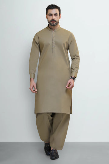 Khaki Cotton Shalwar Kameez