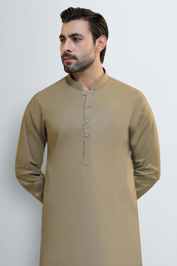 Khaki Cotton Shalwar Kameez