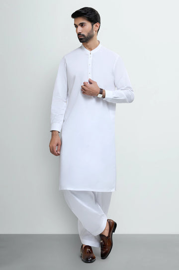 Off White Cotton Shalwar Kameez