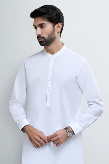 Off White Cotton Shalwar Kameez