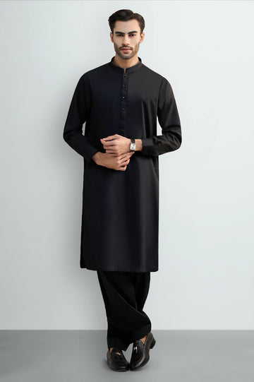 Black Cotton Shalwar Kameez