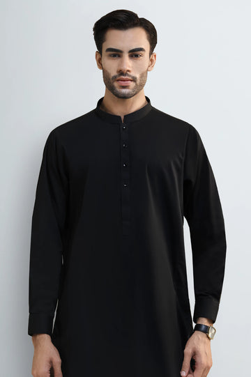 Black Cotton Shalwar Kameez