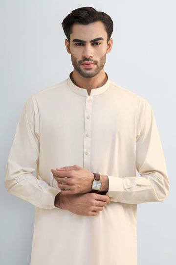 Cream Cotton Shalwar Kameez