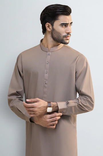 Light Brown Cotton Shalwar Kameez