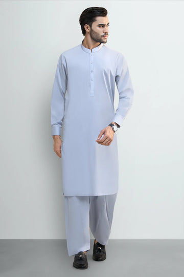 Light Grey Cotton Shalwar Kameez
