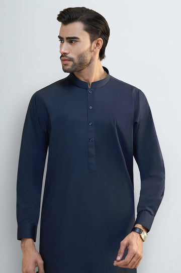 Navy Blue Cotton Shalwar Kameez