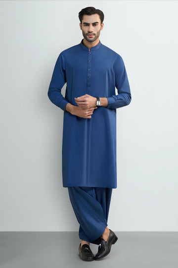 Royal Blue Cotton Shalwar Kameez