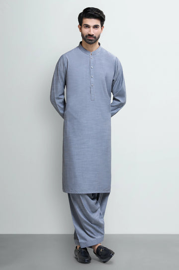 Ash Grey Wash & Wear Shalwar Kameez