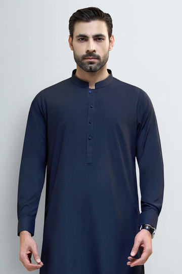 Navy Blue Wash & Wear Shalwar Kameez