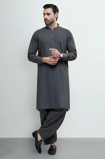 Dark Grey Wash & Wear Shalwar Kameez