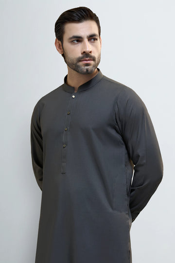 Dark Grey Wash & Wear Shalwar Kameez