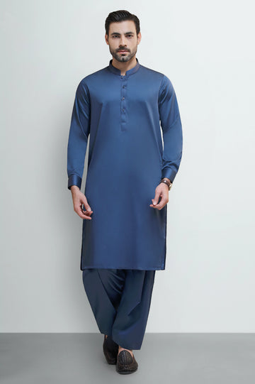 Dark Blue Cotton Shalwar Kameez