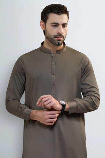 Dark Brown Cotton Shalwar Kameez