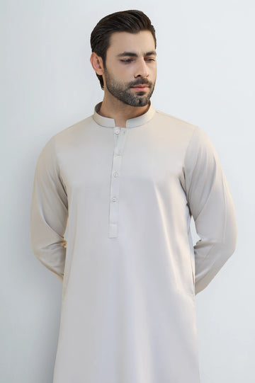 Light Beige Cotton Shalwar Kameez