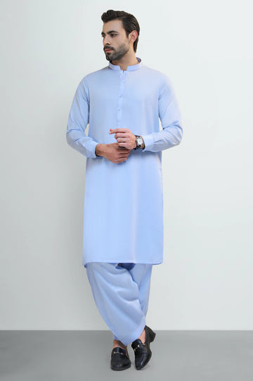 Light Blue Cotton Shalwar Kameez