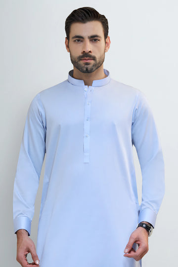 Light Blue Cotton Shalwar Kameez