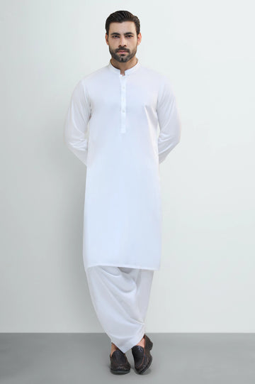 Off White Cotton Shalwar Kameez