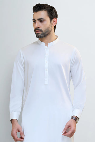 Off White Cotton Shalwar Kameez
