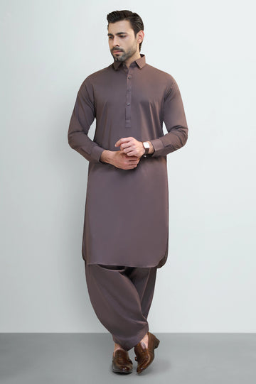 Coffee Brown Cotton Shalwar Kameez